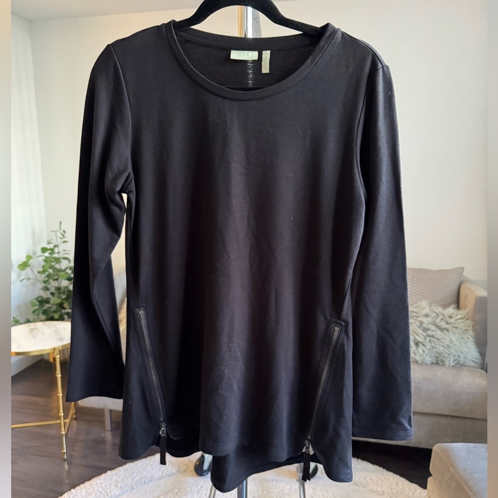 Logo Lori Goldstein Black Long Sleeve Tunic Shirt Size Small or Medium - Picture 4 of 12